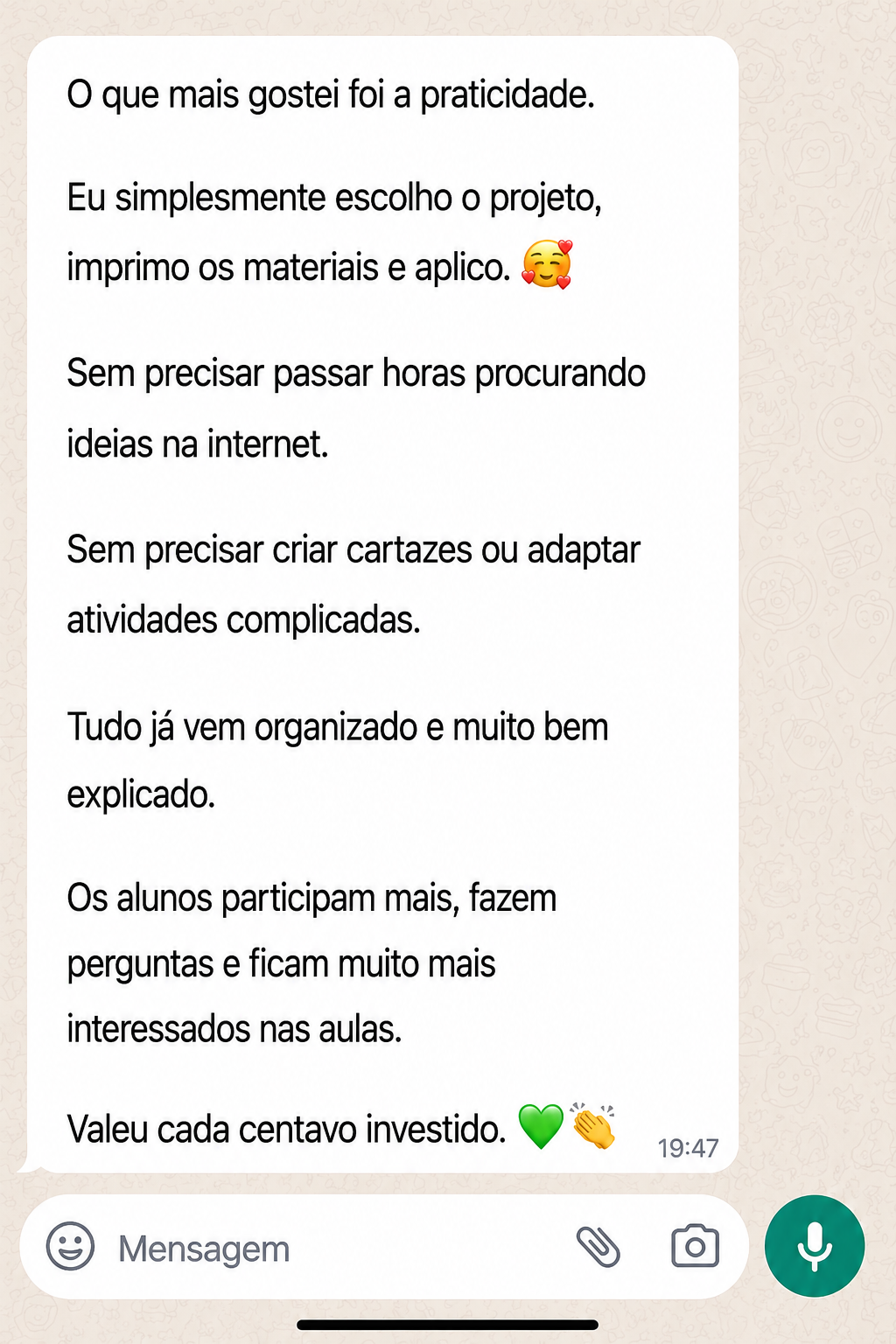 Depoimento de cliente