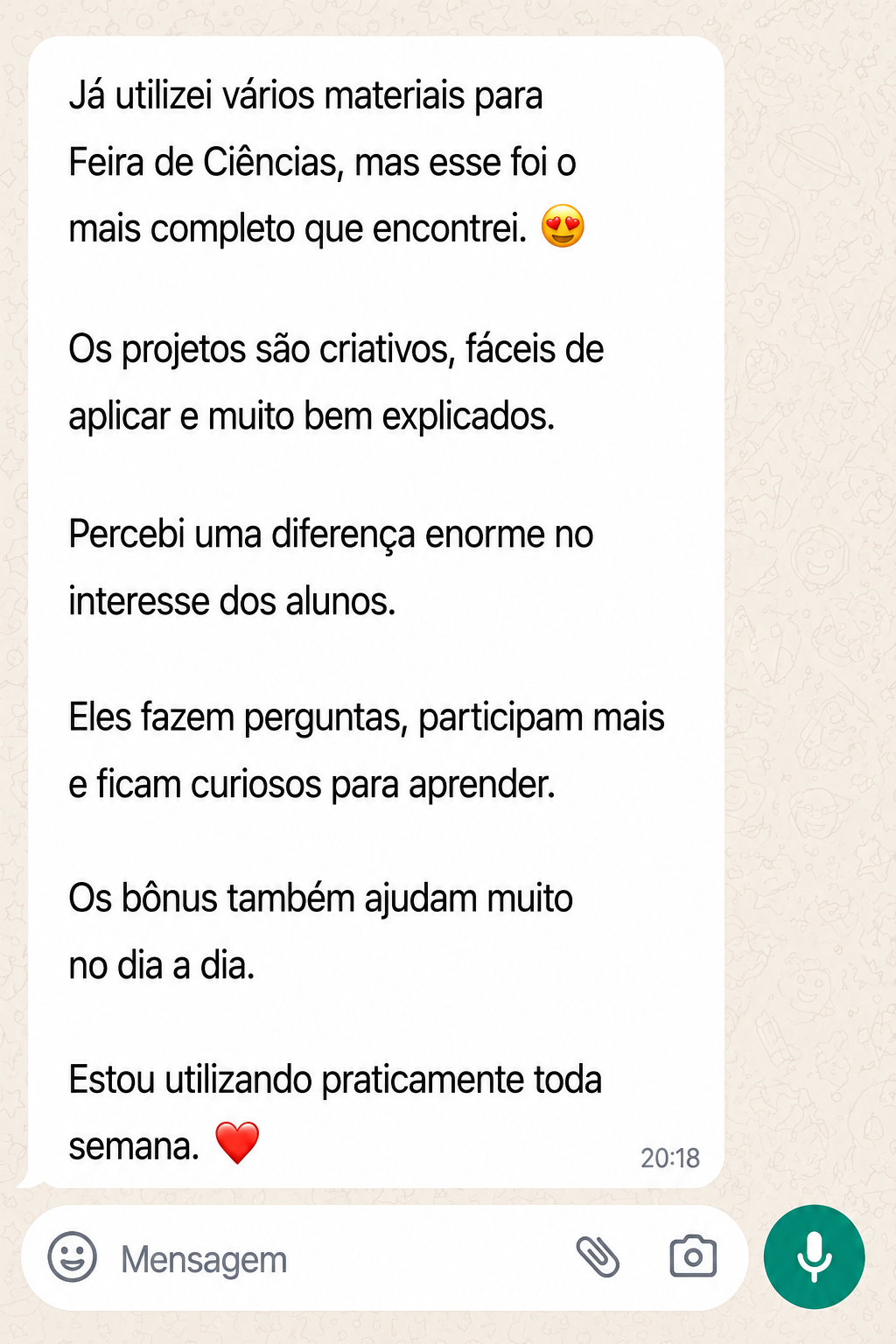 Depoimento de cliente